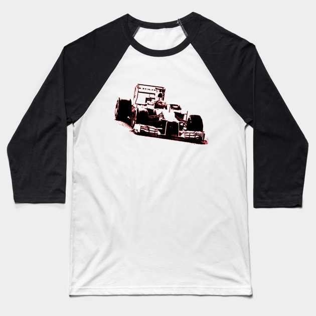 Formula One Racer Baseball T-Shirt by hottehue